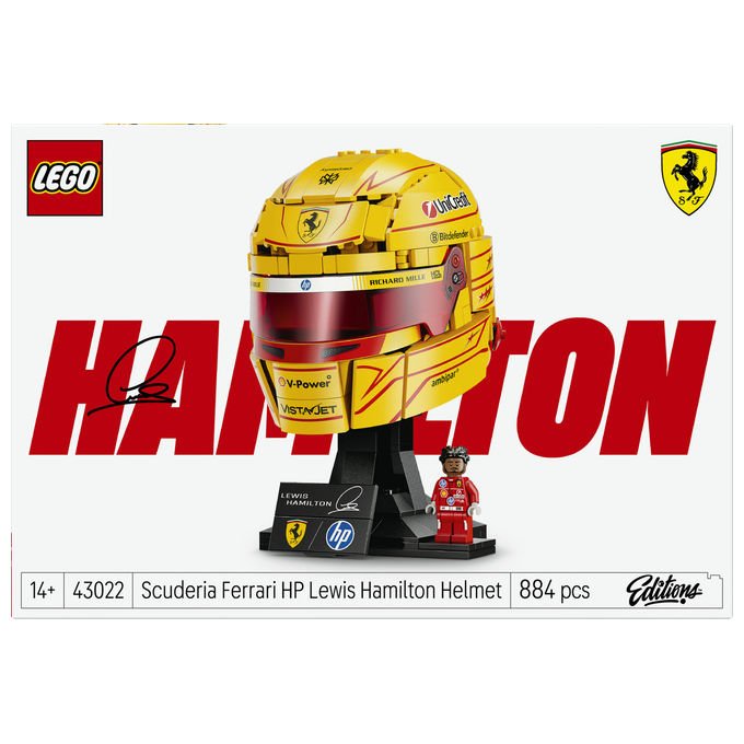 Lego 43022 Editions Casco di Lewis Hamilton Scuderia Ferrari HP 884 pezzi con Minifigure F1 da Collezione colore Multicolore