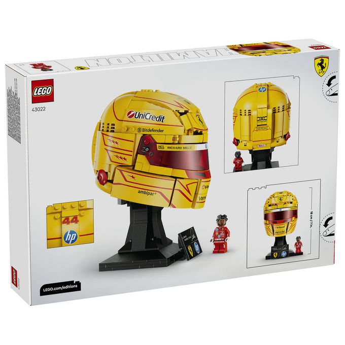 Lego 43022 Editions Casco di Lewis Hamilton Scuderia Ferrari HP 884 pezzi con Minifigure F1 da Collezione colore Multicolore