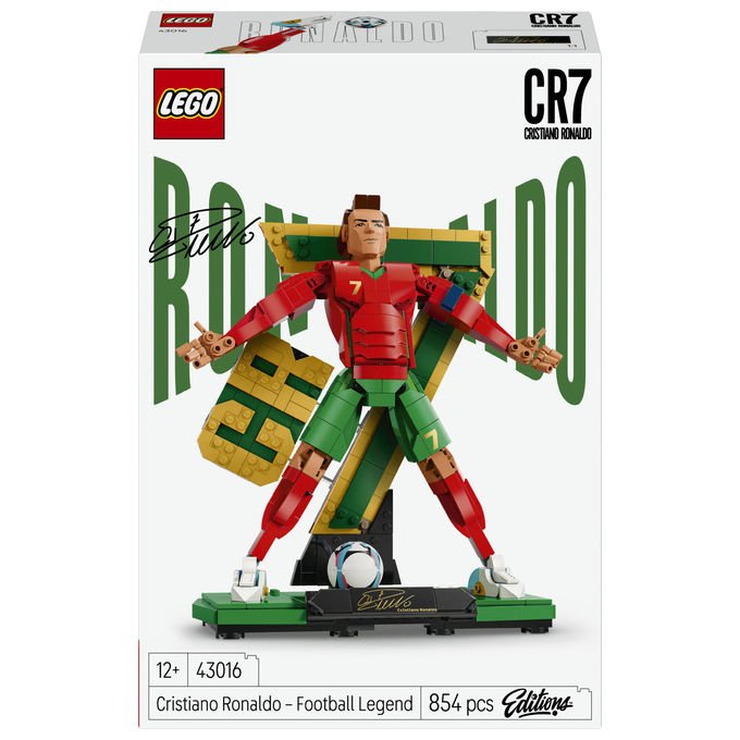 Lego 43016 Editions Cristiano Ronaldo Leggenda del Calcio Set da Costruzione 854 pezzi 2 Pose Multicolore