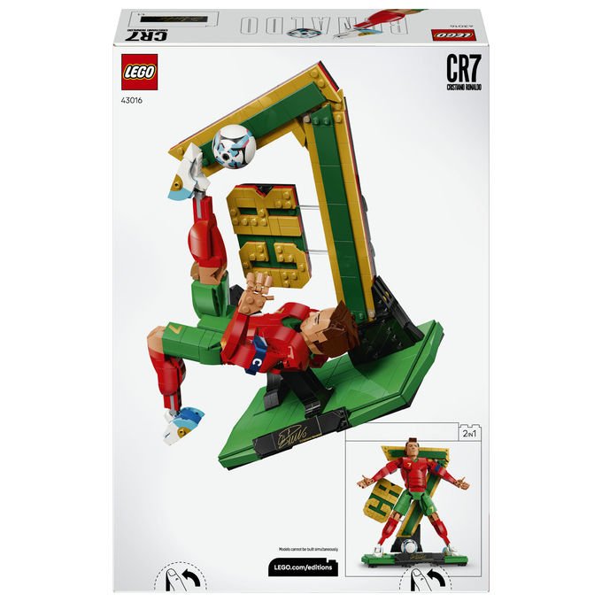 Lego 43016 Editions Cristiano Ronaldo Leggenda del Calcio Set da Costruzione 854 pezzi 2 Pose Multicolore