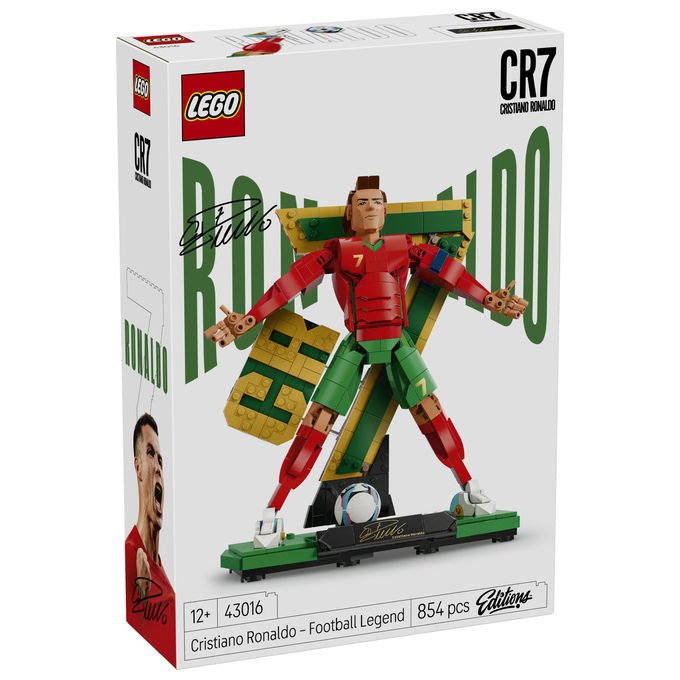 Lego 43016 Editions Cristiano Ronaldo Leggenda del Calcio Set da Costruzione 854 pezzi 2 Pose Multicolore