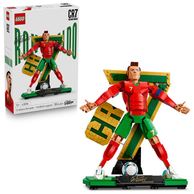 Lego 43016 Editions Cristiano Ronaldo Leggenda del Calcio Set da Costruzione 854 pezzi 2 Pose Multicolore