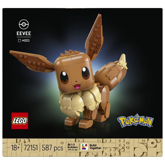 Lego 72151 Pokémon Set da Costruzione Eevee Figure Snodabile 587 Pezzi per Adulti 18+ colore Multicolore
