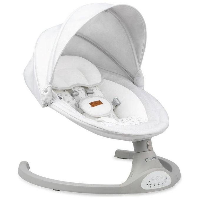 MoMi BULE00023 Kenani Sdraietta a Dondolo Elettrica Bluetooth Telecomando 10 Melodie 5 Punti Sicurezza 9 Kg colore Grigio