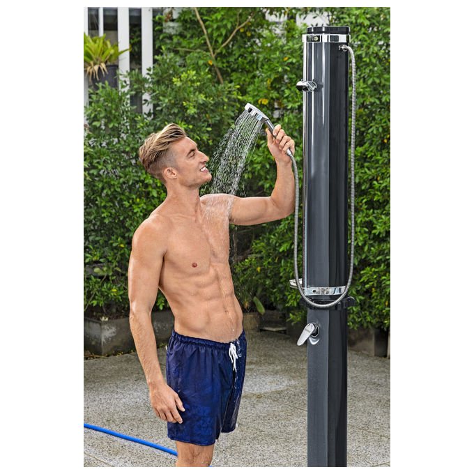 Bestway 58696 SolarFlow Doccia Solare da Esterno 35 L con Miscelatore Soffione Regolabile e Portaoggetti colore Nero
