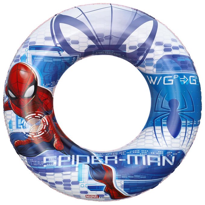 Bestway 98003 Salvagente Gonfiabile Marvel Spiderman per Bambini 3-6 anni 56 cm colore Blu e Rosso