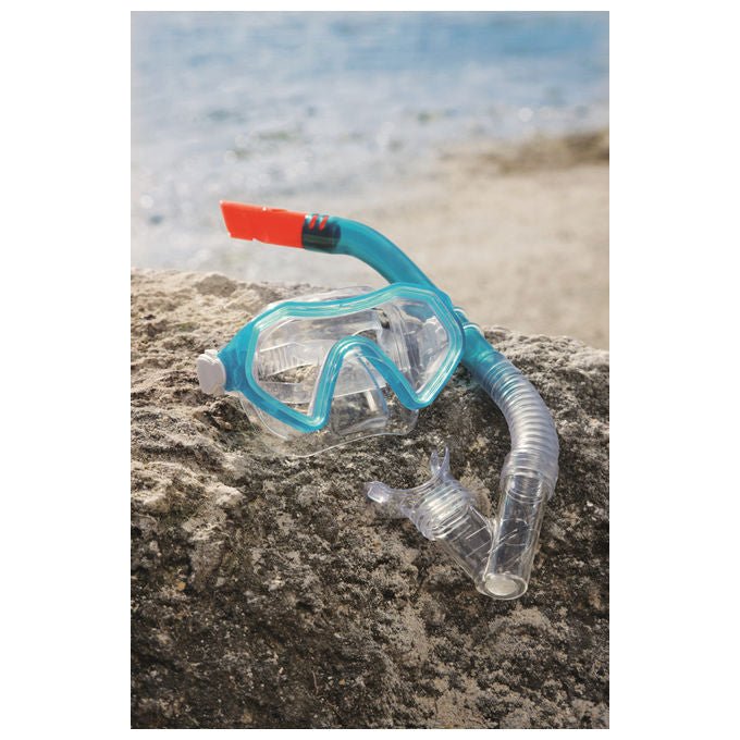 Bestway 24025 Hydro Swim Sparkling Sea Set Maschera e Boccaglio Snorkeling Bambini 7-14 Anni Lenti Policarbonato colore Multicolore