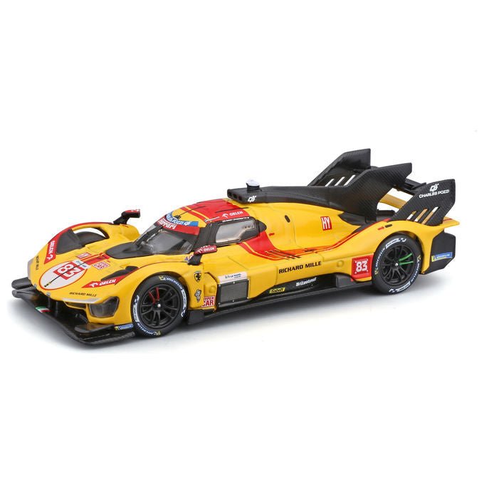 Bburago 36321 Ferrari 499P LMH Hypercar 83 24h Le Mans 2025 Automodello da collezione scala 1:43 Hard Case colore Giallo