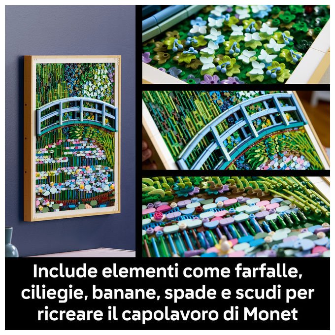 Lego 31220 ART Set da Costruzione Claude Monet Lo Stagno delle Ninfee Decorazione da Parete 3179 pezzi per Adulti colore Multicolore