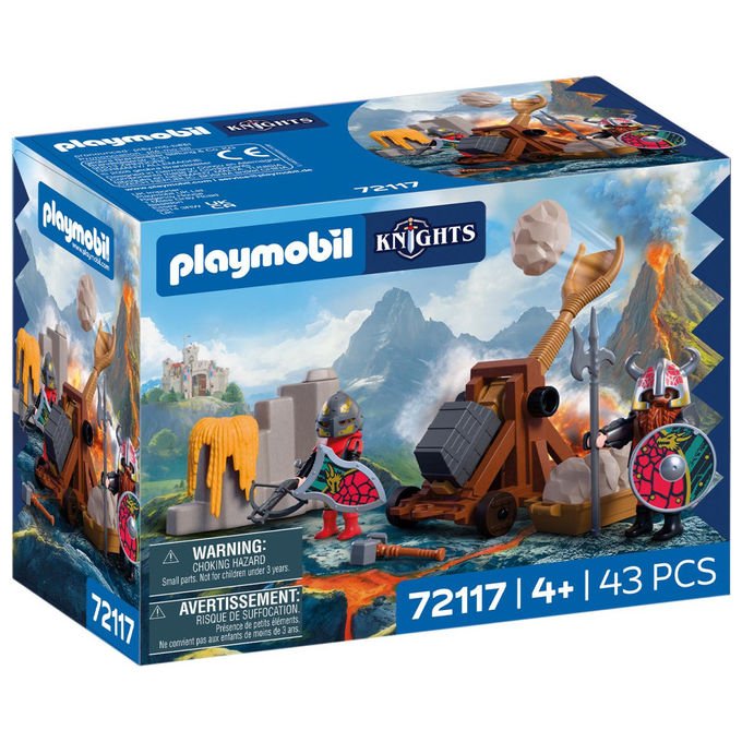 Playmobil 72117 Knights Catapulta dei Cavalieri del Drago Set Gioco Medievale 43 Pezzi 4 anni+ colore Multicolore