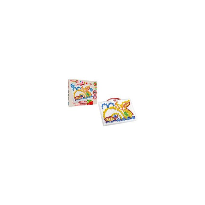 Globo 05652 Set Chiodini Creativi 280 Pezzi con Tavoletta Forata Gioco Educativo da 3 Anni colori Assortiti