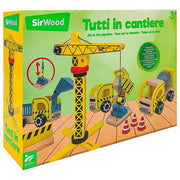 Globo 0993960-B Sir Wood Set 3 Veicoli in Legno Mezzi da Cantiere Gioco Prima Infanzia
