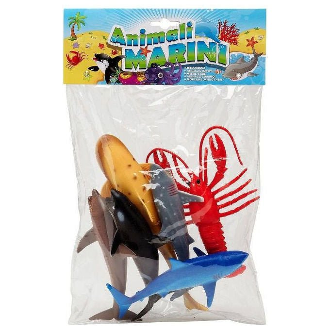 Globo GLO2557 Set Animali Marini 6 Pezzi Giocattolo Prima Infanzia Gioco in Acqua e Sabbia