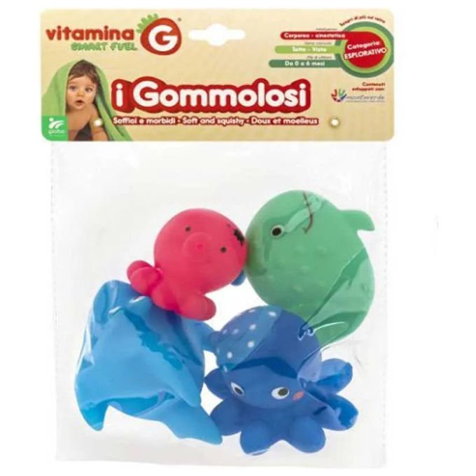 Globo 20641 Gommolosi Animali Marini Giochi Morbidi per Bambini 4 pz 2 Assortimenti