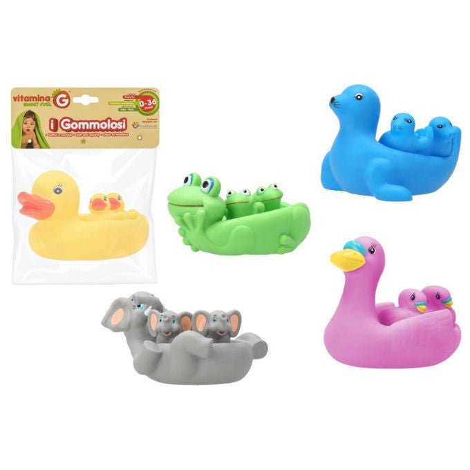 Globo 05616G Vitamin G Gommolosi Famiglia Animali 3 Pezzi 5 Assortiti Giocattolo Bagnetto fino a 24 Mesi