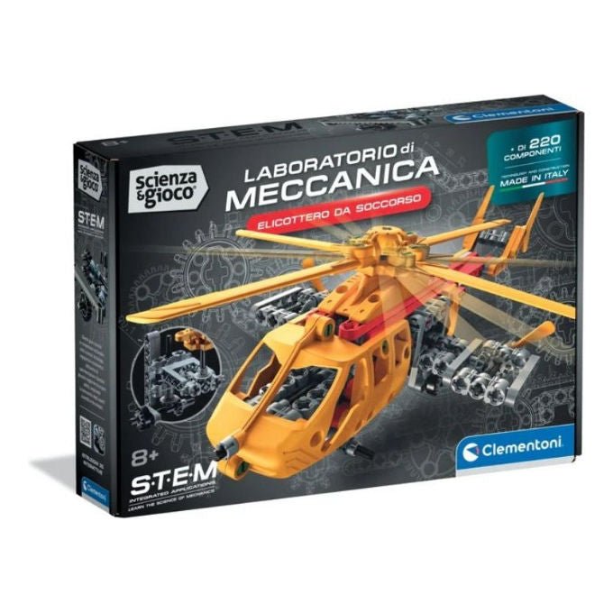 Clementoni 19454 Scienza e Gioco Mechanics Elicottero da Soccorso Set Costruzioni 220 Pezzi 8+