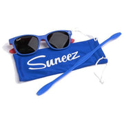 Suneez Occhiali da sole bambini 8-12 anni lenti polarizzate protezione UV400 colore Blu Rosso