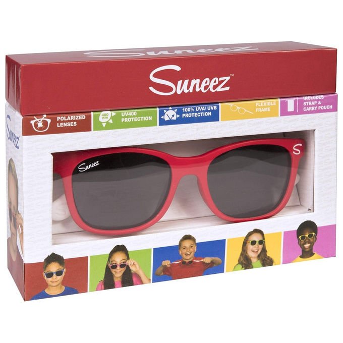 Suneez SUN-IV Ivica Occhiali da sole bambini polarizzati protezione UV400 3-8 anni colore Rosso Bianco