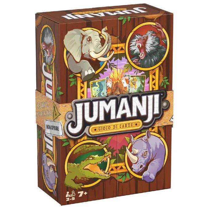 Spin Master 6077005 Jumanji Gioco di Carte per Famiglia 2-5 Giocatori 7+ Anni con 60 Carte e 15 Totem