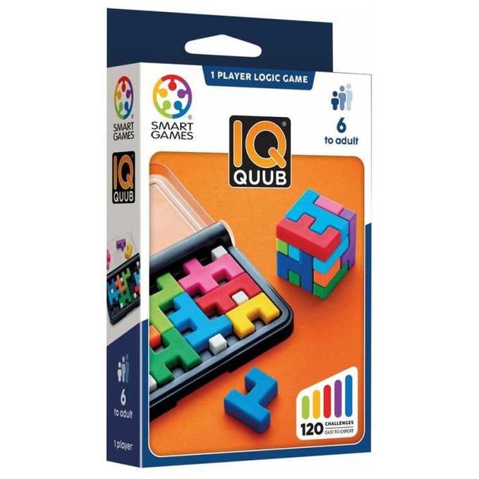 SmartGames SG494 IQ Quub Rompicapo Logico Puzzle 2D e 3D 120 Sfide 1 Giocatore dai 6 Anni Portatile