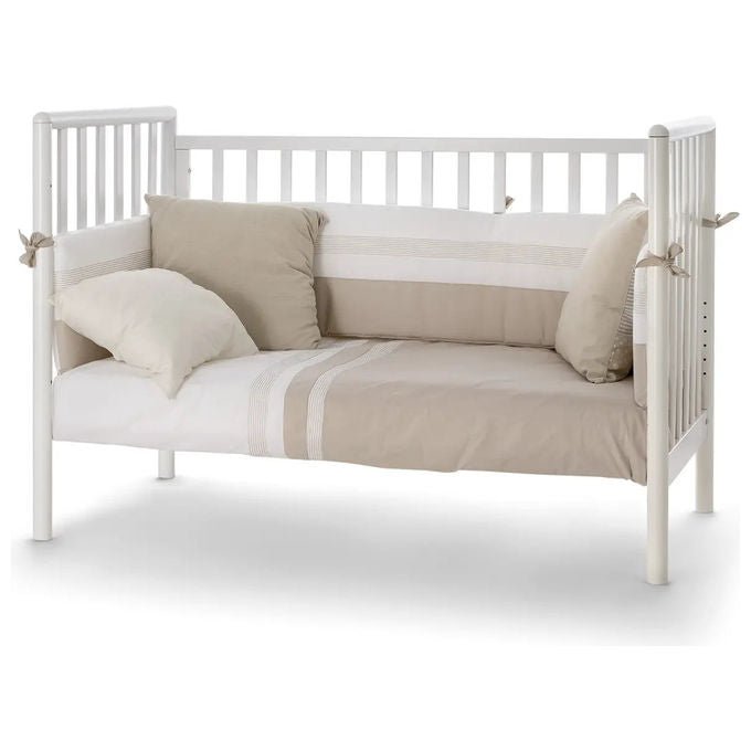 Pali 0127FLIPPYBNS FLIPPY Lettino per infanzia legno massello rete regolabile 5 posizioni 120x60 cm colore Bianco e Naturale