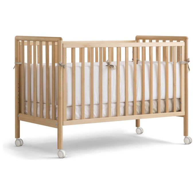 Pali 0127FLIPPYNS Flippy Lettino per Infanzia Rete a doghe regolabile 5 altezze 120x60 cm legno massiccio faggio colore Naturale