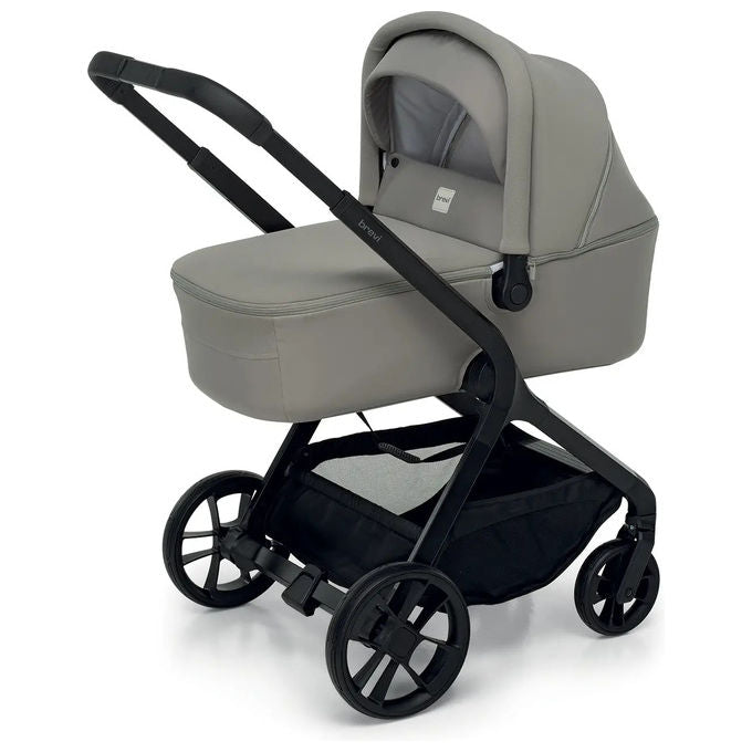 Brevi 9302023001 Trio Brio Travel System 3 in 1 navicella passeggino seggiolino auto i-Size reversibile fino a 22 Kg colore Sabbia