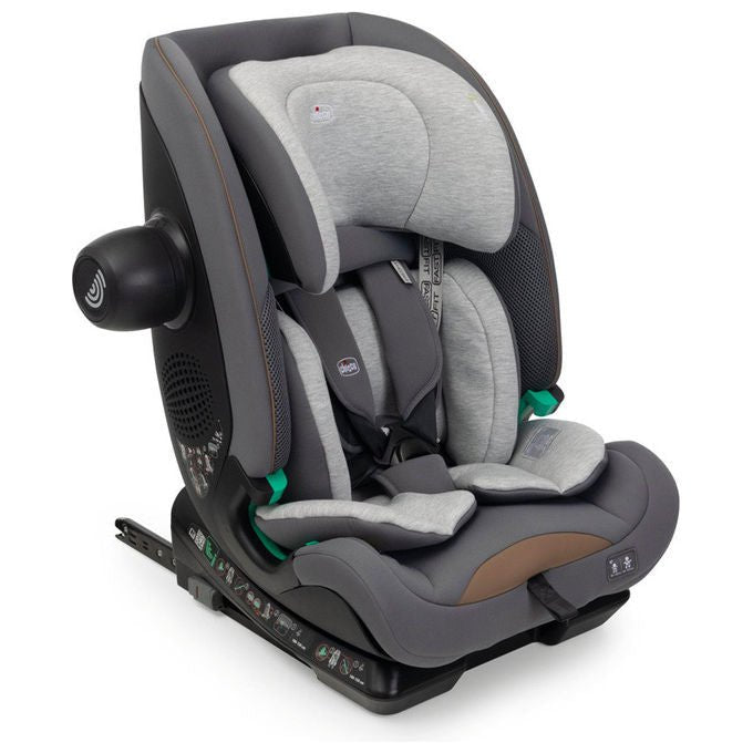 Brevi 9302027202 SEAT Seggiolino auto I Size ECE R129 03 da 76 a 150 cm Cinture sicurezza colore Grigio