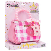 Girabrilla 19154 Vichy Vibes Borsetta per Bambine Paillettes Reversibili Maniglia con Perle Tracolla e Charms colore Fucsia