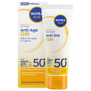 Nivea Sun Crema Solare Viso Anti Age SPF 50+ con Q10 e Collagene Antirughe 40 ml