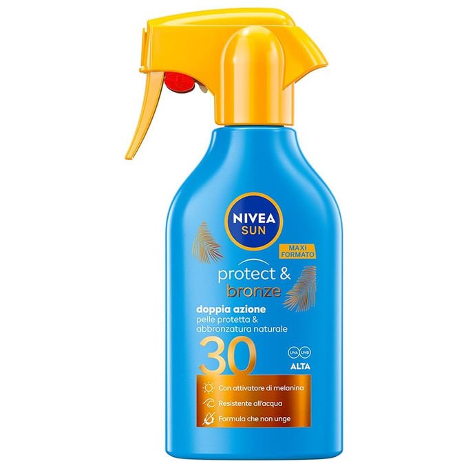 Nivea Sun Protect and Bronze Spray Solare Corpo SPF 30 Attivatore Melanina Waterproof 250 ml