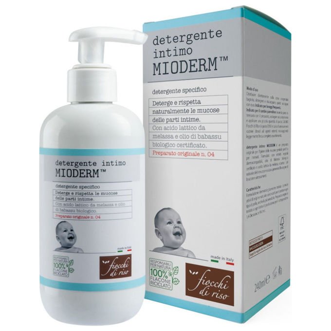 Fiocchi di Riso 00095112800900 Mioderm Detergente Intimo Neonato Bipacco 2x240 ml Senza Profumi Olio di Babassu Biologico
