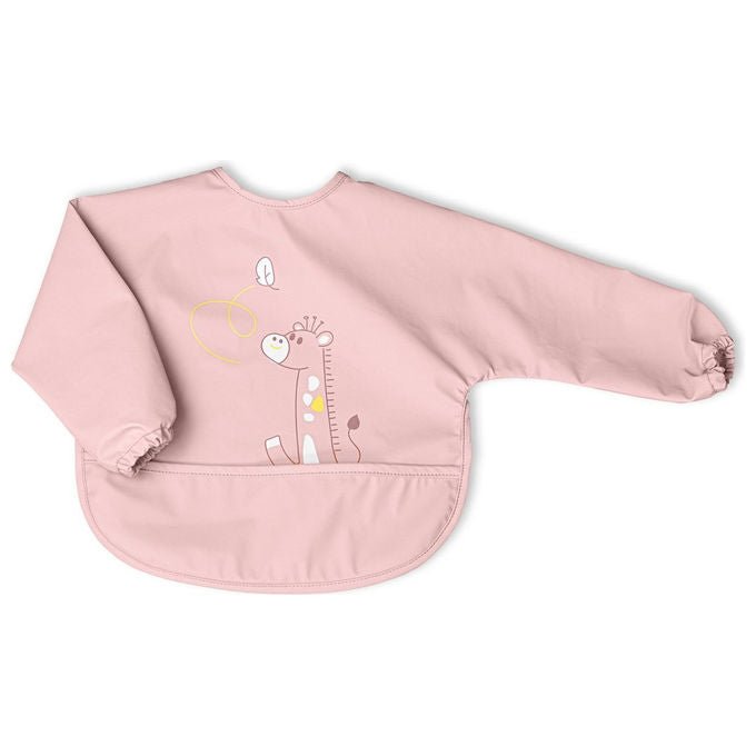 Chicco Bavaglina con Maniche Lunghe 6m+ Impermeabile Tasca Raccogli Briciole Polsini Elasticizzati Svezzamento colore Grigio