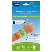 Chicco Braccialetti Profumati in Silicone alla Citronella Multipack 5 Pezzi Polso e Caviglia 3 anni+