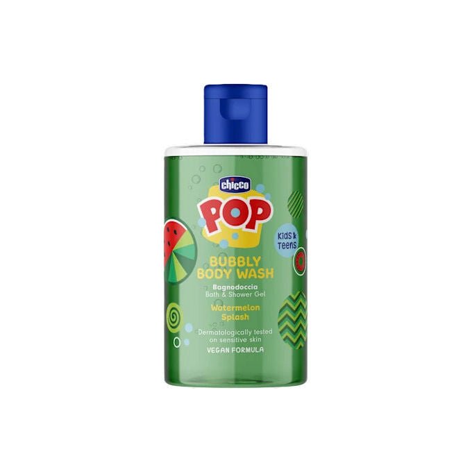 Chicco POP Bubbly Bagnodoccia Bambini Profumo Anguria Formula Vegana Dermatologicamente Testato 300 ml