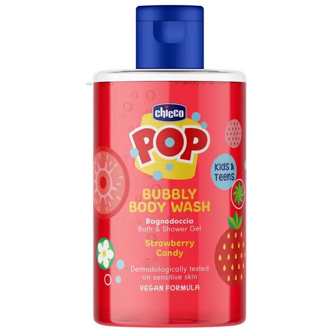 Chicco POP Bubbly Bagnodoccia Bambini Fragola Candy Formula Vegana Pelli Sensibili 300 ml