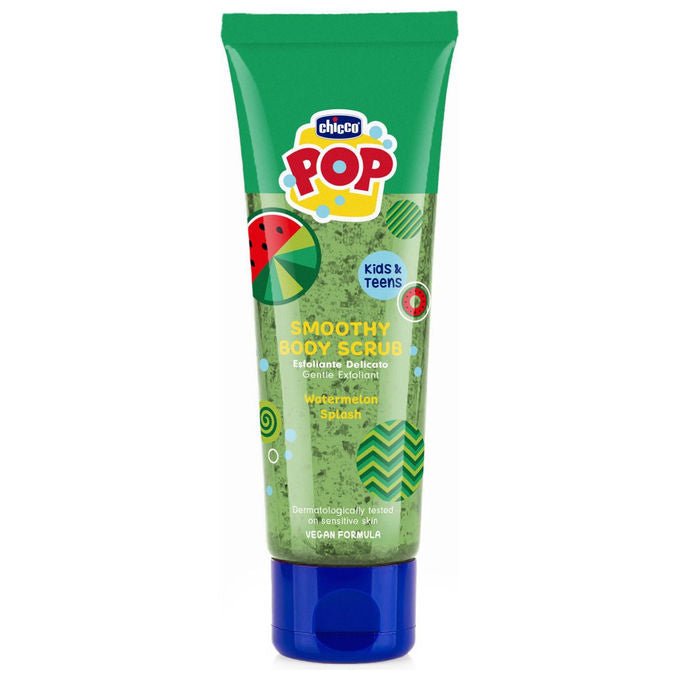Chicco POP Smoothy Scrub Corpo Bambini Gel Esfoliante Anguria Semi di Kiwi Formula Vegana 150ml