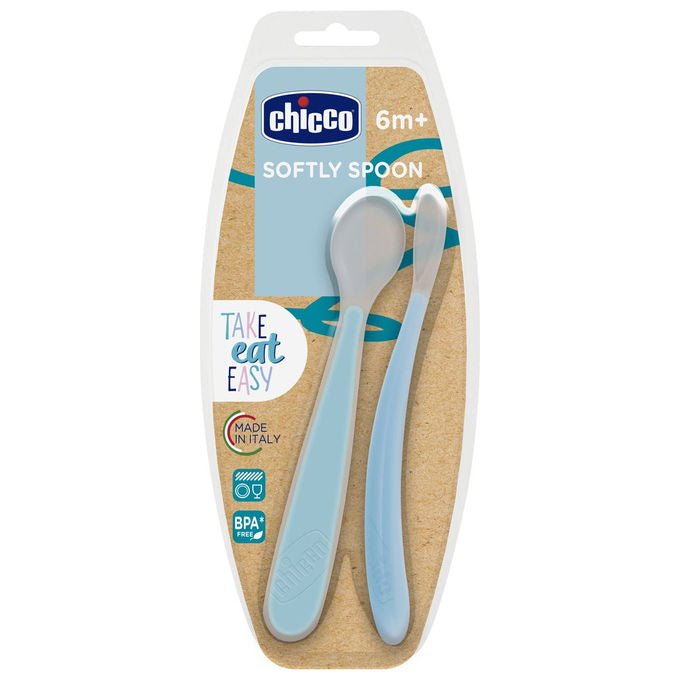 Chicco Cucchiaio Svezzamento in Silicone Morbido 6m+ Senza BPA Punta Flessibile Salva-Gengive Manico Ergonomico colore Rosa