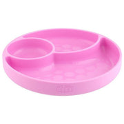 Chicco Piatto Porzionato in Silicone 3 Scomparti Base Ventosa Antiscivolo 12m+ Lavastoviglie e Microonde colore Rosa
