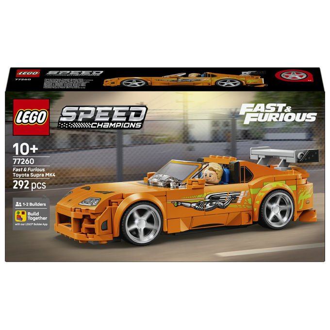 Lego 77260 Speed Champions Set da costruzione The Fast and The Furious Toyota Supra MK4 292 pezzi con Minifigure Brian O'Conner da 10 anni