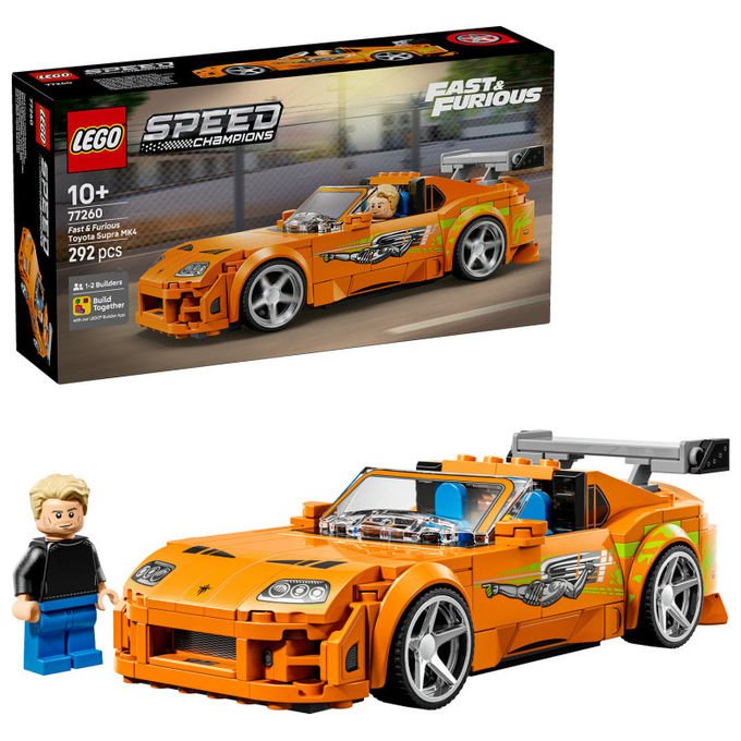 Lego 77260 Speed Champions Set da costruzione The Fast and The Furious Toyota Supra MK4 292 pezzi con Minifigure Brian O'Conner da 10 anni