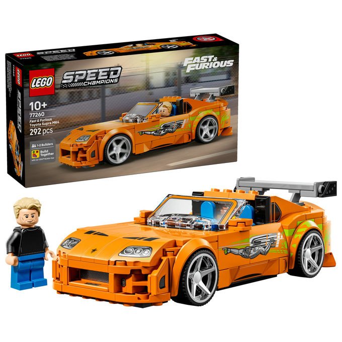 Lego 77260 Speed Champions Set da costruzione The Fast and The Furious Toyota Supra MK4 292 pezzi con Minifigure Brian O'Conner da 10 anni