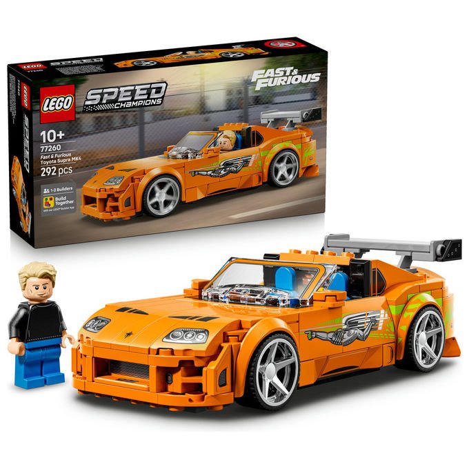Lego 77260 Speed Champions Set da costruzione The Fast and The Furious Toyota Supra MK4 292 pezzi con Minifigure Brian O'Conner da 10 anni