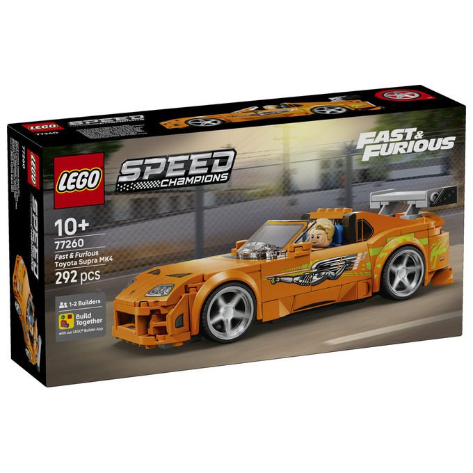 Lego 77260 Speed Champions Set da costruzione The Fast and The Furious Toyota Supra MK4 292 pezzi con Minifigure Brian O'Conner da 10 anni