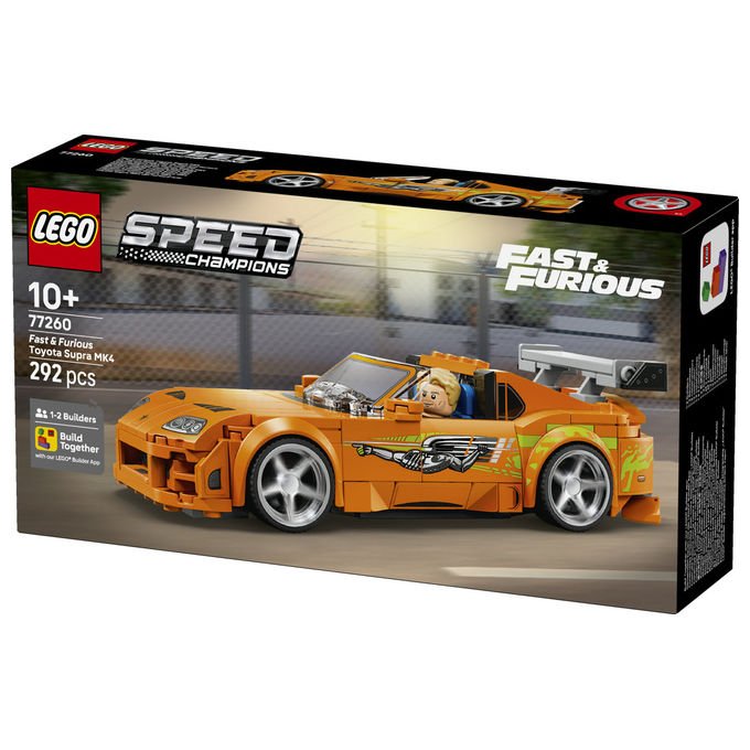 Lego 77260 Speed Champions Set da costruzione The Fast and The Furious Toyota Supra MK4 292 pezzi con Minifigure Brian O'Conner da 10 anni