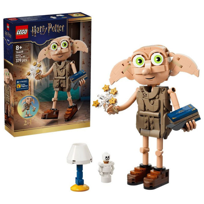 Lego 76469 Harry Potter Set di Costruzione 2 in 1 Dobby l'Elfo Libero e Kreacher Action Figure Snodabile 379 pezzi da 8 anni