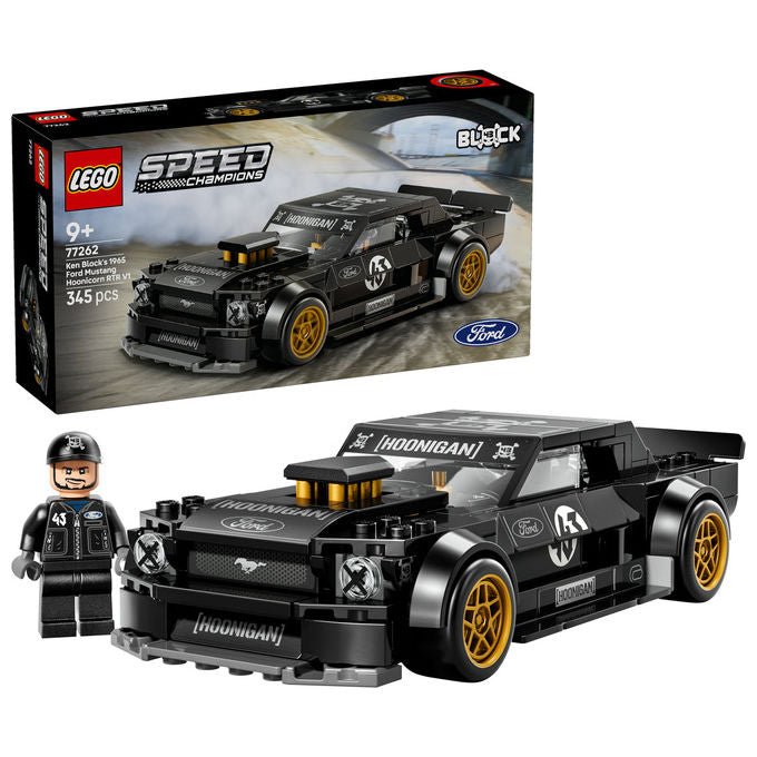 Lego 77262 Speed Champions Set da costruzione Ford Mustang 65 Hoonicorn V1 Ken Block 345 pezzi con Minifigure 9+