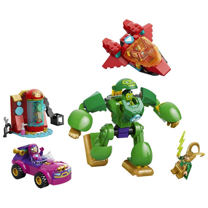 Lego 11211 Marvel Loki vs Team Iron Man Set da Costruzione 204 Pezzi 4 Minifigure con Mech Jet e Auto per Bambini 4+