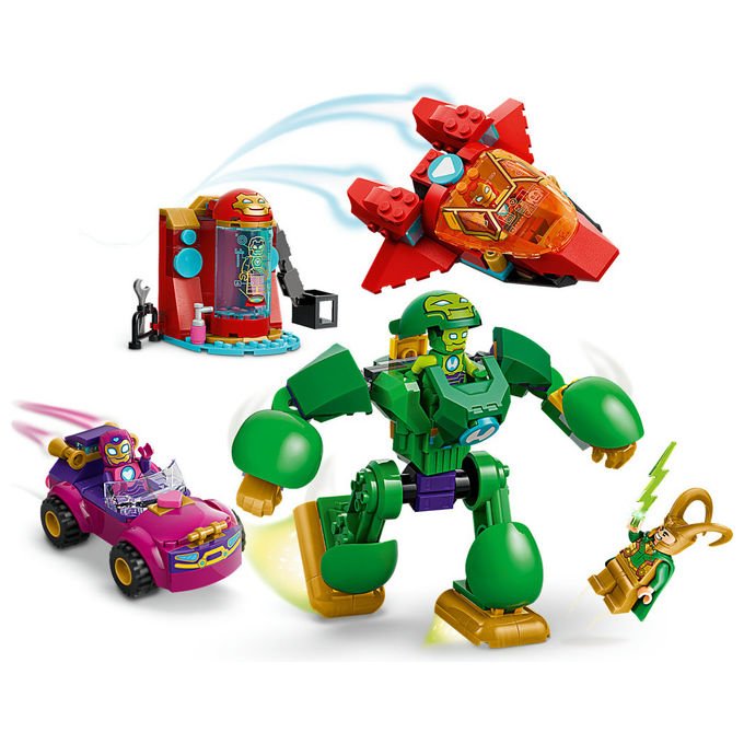 Lego 11211 Marvel Loki vs Team Iron Man Set da Costruzione 204 Pezzi 4 Minifigure con Mech Jet e Auto per Bambini 4+