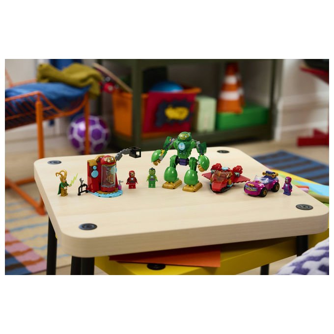 Lego 11211 Marvel Loki vs Team Iron Man Set da Costruzione 204 Pezzi 4 Minifigure con Mech Jet e Auto per Bambini 4+